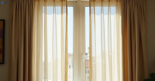 Dusty and dull curtains in south-yarra-vic before steam cleaning